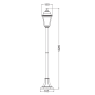 4S PLASTIC FLOOR GARDEN RUST LUMINAIRE 100CM E27 IP44 ACA PLGP5R