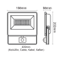 BLACK SENSOR LED SMD FLOOD LUMINAIRE IP66 30W 6000K 3300Lm 230V AC RA80 ACA V3060S