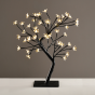 "TREE WITH FLOWERS OF SILICONE"  36LED ΛΑΜΠΑΚ ΜΕ ΑΝΤΑΠΤΟΡΑ(24V DC)ΘΕΡΜΟ ΛΕΥΚΟ IP20 45cm 3m ΜΑΥΡΟ  ACA X1036141