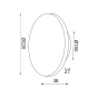 ΕΠΙΤΟΙΧΟ Φ/Σ LED 10W 3000Κ 800LM TERRAZZO MDF ΚΥΚΛΟΣ Φ22ΧΗ3,6CM ECLIPSE ACA ZM1710LEDWT