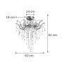 InLight Φωτιστικό οροφής από οξυντέ μέταλλο γυαλί και κρύσταλλα 6XE14 D:60cm 5249-6-Οξυντέ