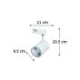 InLight Σποτ Ράγας Λευκό LED 10W 3000K D:9,5cmX20,5cm T00201-WH