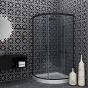 Καμπίνα Ημικυκλική 80x80xH200cm Clear 6mm Orabella Vitalia Angolo Easy Fix Black matt 30584