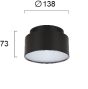 Φωτιστικό Οροφής Led 22w 1311lm 3000K Beam Angle 100°  Ø138xH73mm Μέταλλο Μαύρο Viokef Gabi 4279501